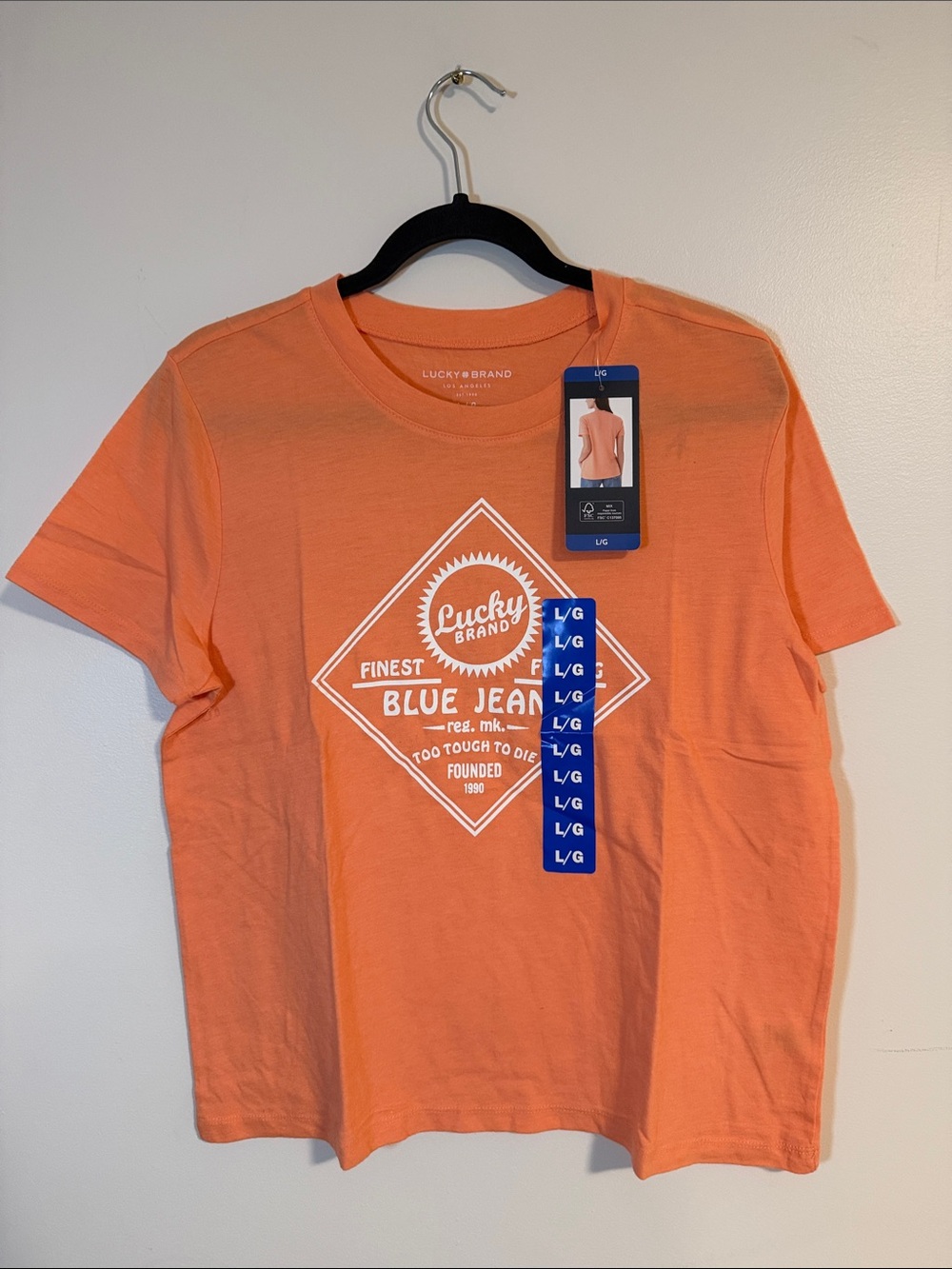 Lucky Brand Orange Graphic Short-Sleeve Tee